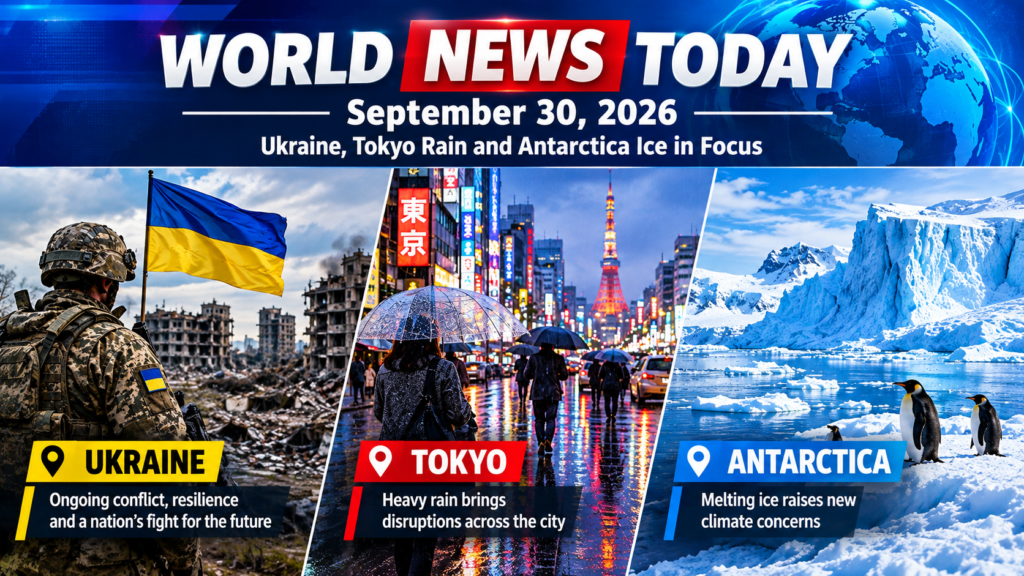 World News Today, September 30, 2026: Ukraine, Tokyo Rain and Antarctica Ice in Focus